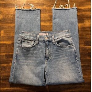Joe’s Jeans Women’s 28 x 27 Straight Crop Blue Cotton Denim‎ Raw Hem